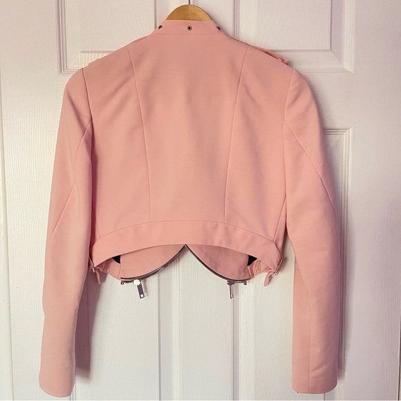 Zara Women's Pink Cropped Moto Jacket, Size S - Picture 4 of 8